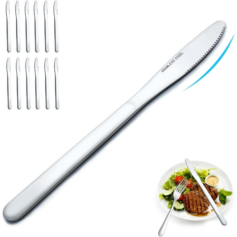 Bestdin 24 Pieces Dinner Knives Set, 8.1 Table Knives, Food Grade  Stainless Steel Cutlery Knives Only, Dishwasher Safe, Butter Knife, kitchen  Knives