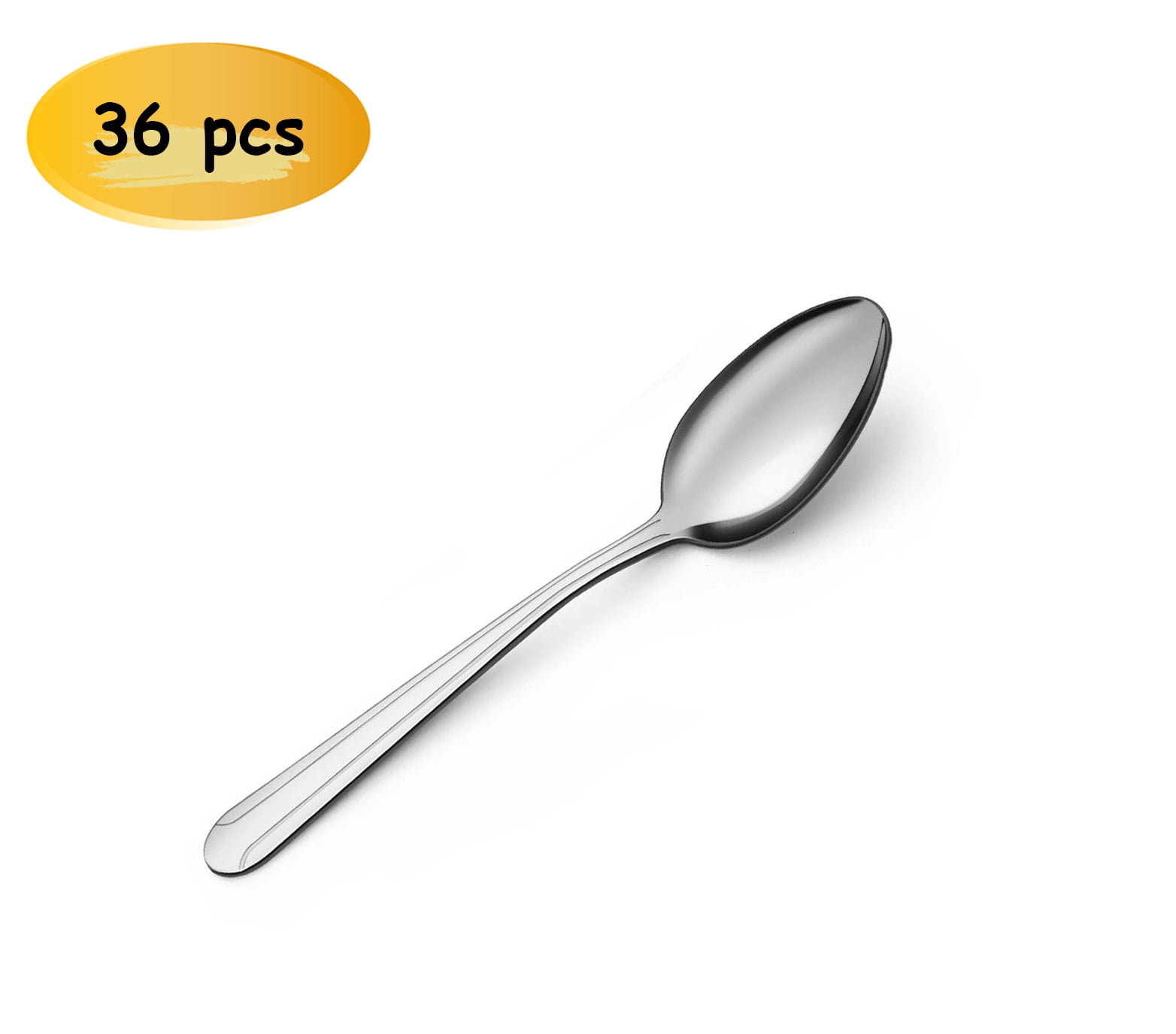 Hunnycook 36 Pieces Dinner Spoons Set, 8" Stainless Steel Silverware