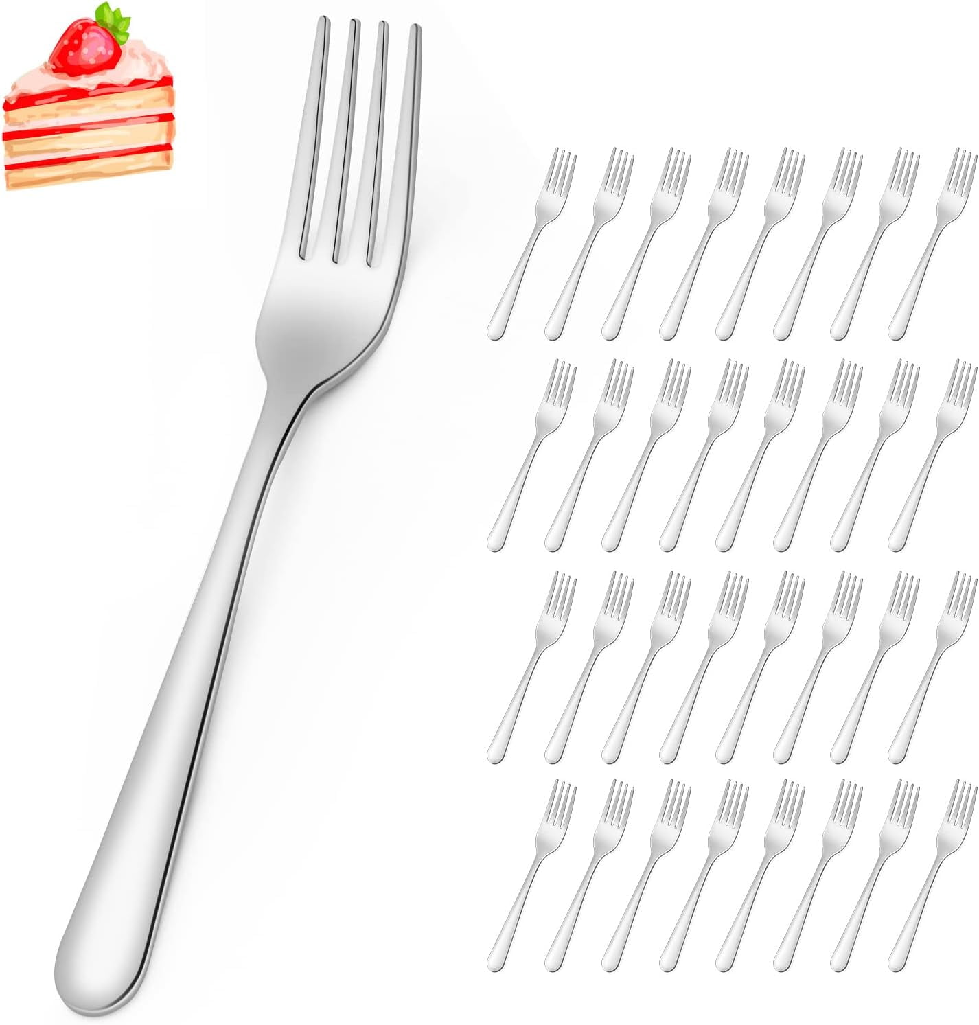 Hunnycook 36 Pieces Salad Forks Set, 5.9 Inch Stainless Steel Fork