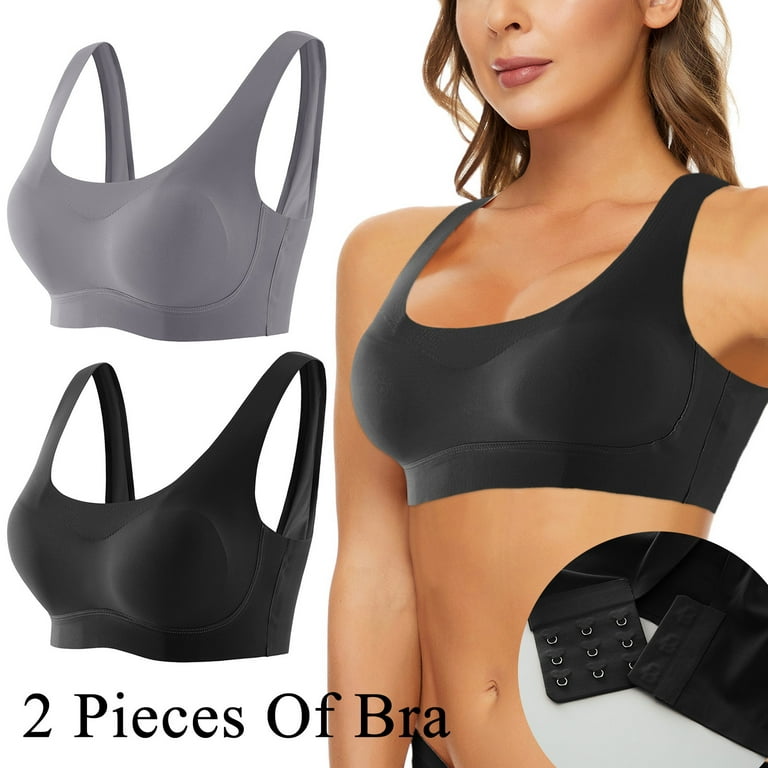 Hunpta 2pcs Sports Bras For Women Solid Color Compression High Support Bra  Fitness Yoga Bralette Comfy Breathable
