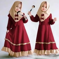 Hunpta Abaya Clothing Kid Dress Muslim Baby Ramadan Dubai Toddler Girl Robe Traditional Girls Outfits&Set