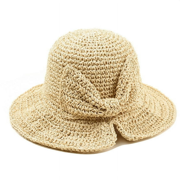 Hunpta Baseball Cap For Women Straw Summer Hats Women Fashion Foldable Beach Sun Hat Brimmed