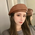 thumbnail image 1 of Hunpta Beret Hats For Women Beret Hat Faux Leather Beret French Beret Artist Beret Cap, 1 of 9