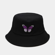 Hunpta Bucket Hats For Women Butterfly Printing Sunshade Fisherman's Hat Basin Hat Outdoor Bucket Hat