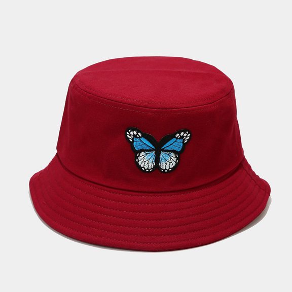 Hunpta Bucket Hats For Women Butterfly Printing Sunshade Fisherman's Hat Basin Hat Outdoor Bucket Hat
