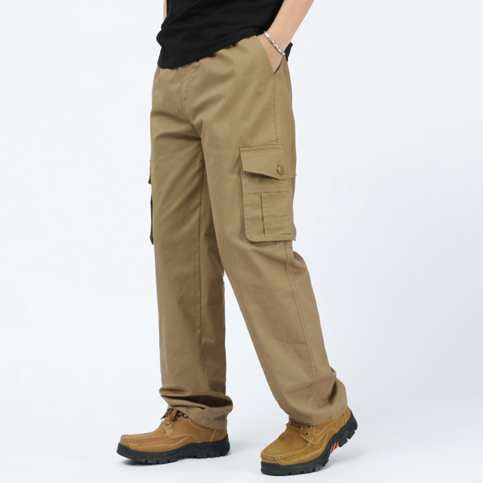 Hunpta Cargo Pants For Men Solid Color Summer Casual All Match Pants ...