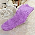thumbnail image 1 of Hunpta Crew Socks for Women, Women Fuzzy Fluffy Cozy Slipper Socks Warm Soft Winter Plush Home Sleeping Purple, 1 of 1