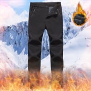 Hunpta Pants For Men Solid Color Hiking Trousers Windproof Waterproof Warm Lined Trekking Trousers With Pockets