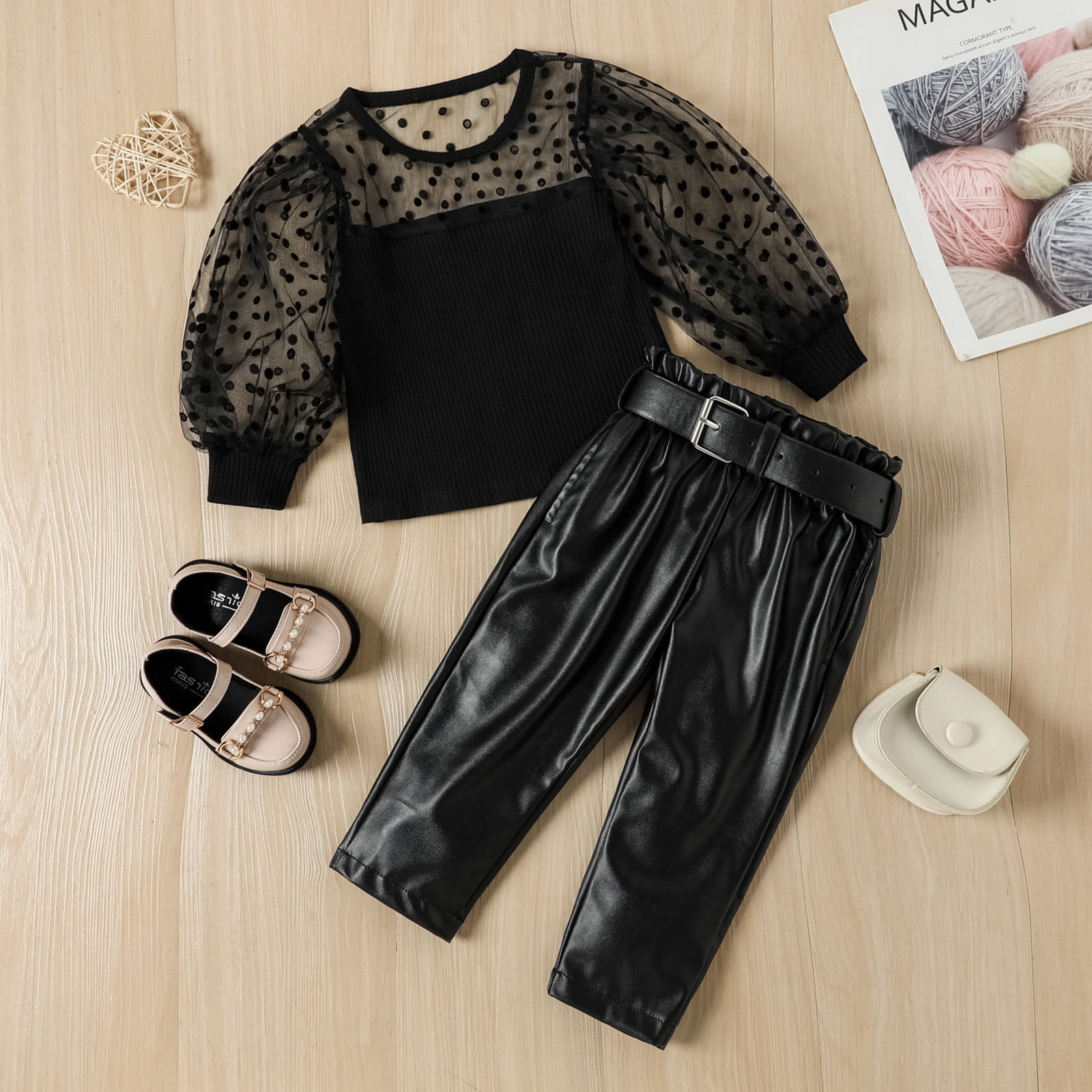 Ribbed shop leather pants