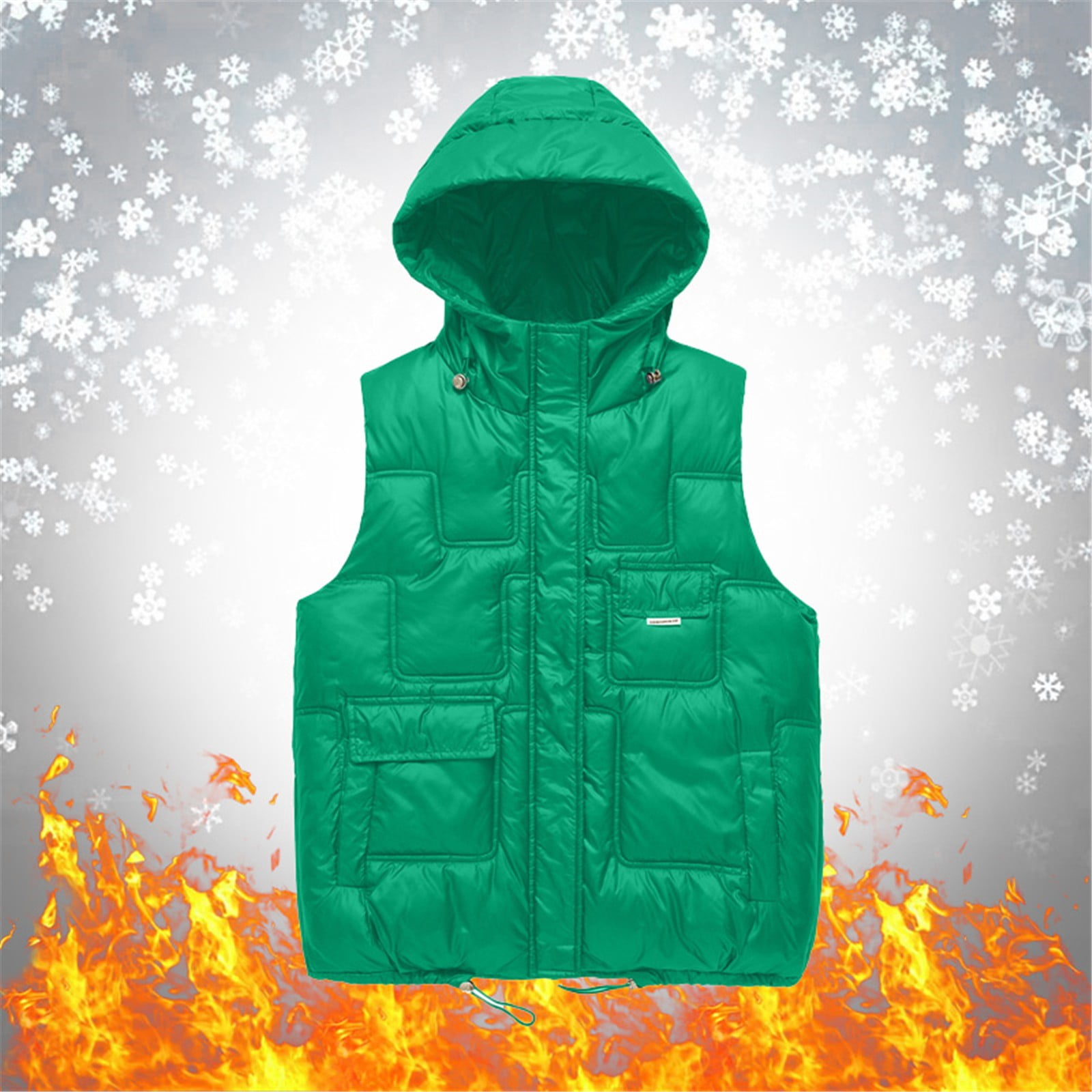 Hunpta Women Casual Solid Coat Jacket Hooded Vest Zipper Pocket Loose