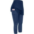 thumbnail image 1 of Hunpta Women Tennis Skirted Leggings Pockets Elastic Sports Yoga Capris Skirts Legging, 1 of 6