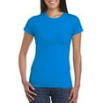 thumbnail image 1 of Hunpta Womens T Shirts Basic Cotton Crew Neck Summer Tops Slim Solid Color Short Sleeve Tee Blue, 1 of 3