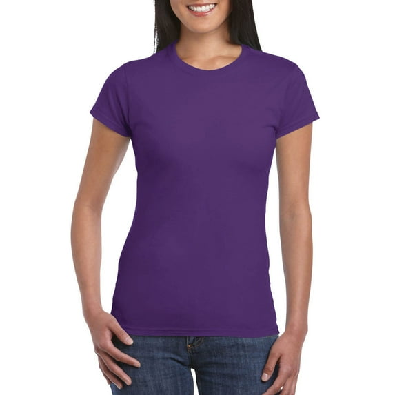 Hunpta Womens T Shirts Basic Cotton Crew Neck Summer Tops Slim Solid Color Short Sleeve Tee Purple