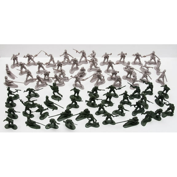 Hunson Army Men Plastic Decorative Figurines, Set of 72