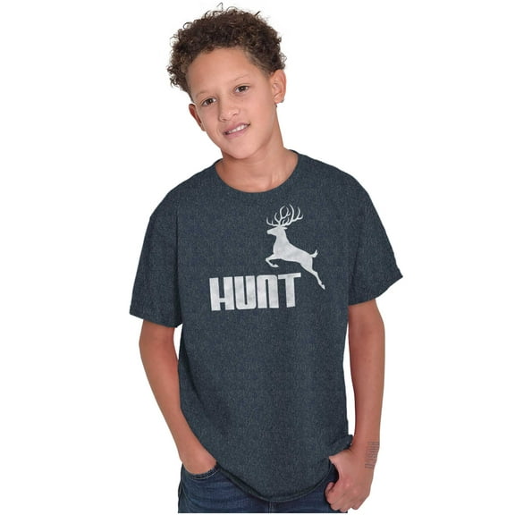 Hunt Buck Deer Hunting Season Crewneck T Shirts Boy Girl Teen Brisco Brands L