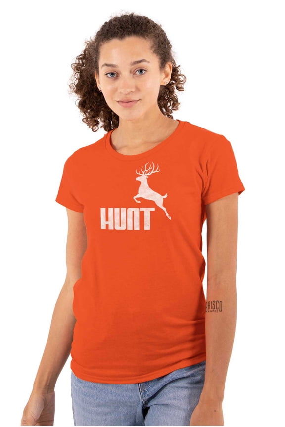 Hunt Buck Deer Hunting Season Womens Slim Fit Graphic Tee Brisco Brands M