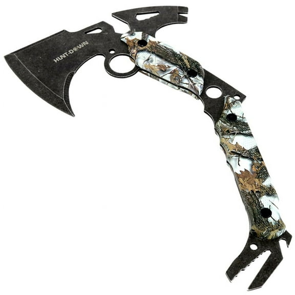 Hunt-Down 13' Hunting Survival Axe With Sheath - Gray Camo Color Handle