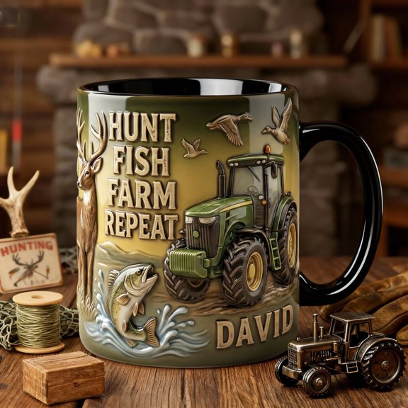 Hunt Fish Farm Accent Mug - Personalized Gifts For Farmer