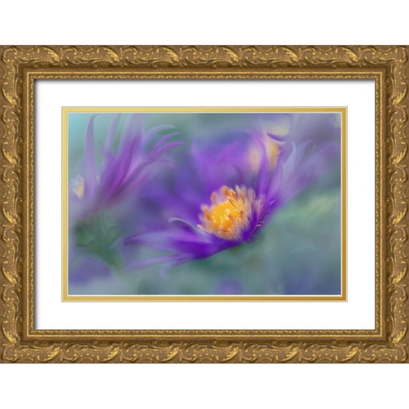 Hunt, Gillian 24x17 Gold Ornate Wood Framed with Double Matting Museum Art Print Titled - Gold and Purple in the Mist II
