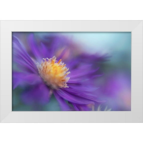 Hunt, Gillian 24x17 White Modern Wood Framed Museum Art Print Titled - Gold and Purple in the Mist III