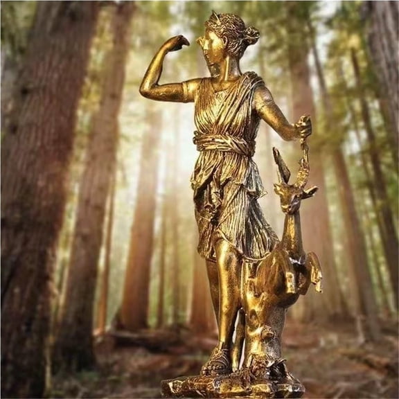 Hunt Goddess Artemis Statue 27cm/11 Inch Height Bronzed Resin Artemis Statue Mythology Sculpture for Home Decor,Desk Office Decoration