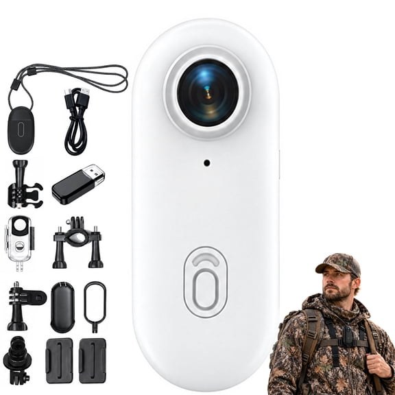 Hunt Sight Body Camera, Hunt Sight Camera, 4k 160° Wide-Angle Lens with Stabilization Technology, Automatic Locking System with Waterproof Housing, Wi-Fi Enabled and Thumb-Sized, Ideal for Outdoor