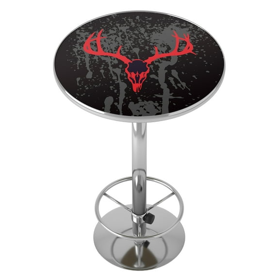 Hunt Skull Bar Table with Adjustable Footrest and Acrylic Top