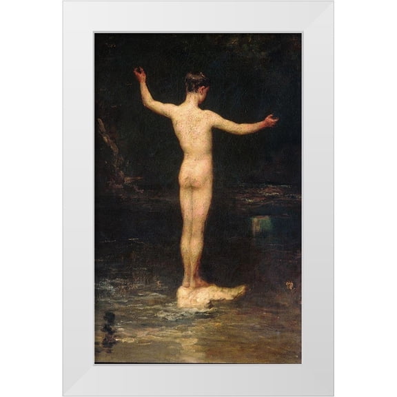Hunt, William Morris 10x14 White Modern Wood Framed Museum Art Print Titled - The Bathers 1877