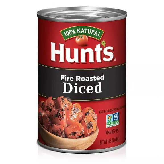 Hunt's 100% Natural Fire Roasted Diced Tomatoes 14.5oz (Pack of 8)