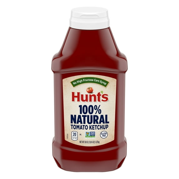 Hunt’s 100% Natural Tomato Ketchup 38 oz Squeeze Bottle (Pack of 4)