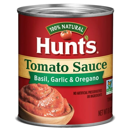 Hunt's 100% Natural Tomato Sauce Basil Garlic & Oregano 8 oz (Pack of 48)