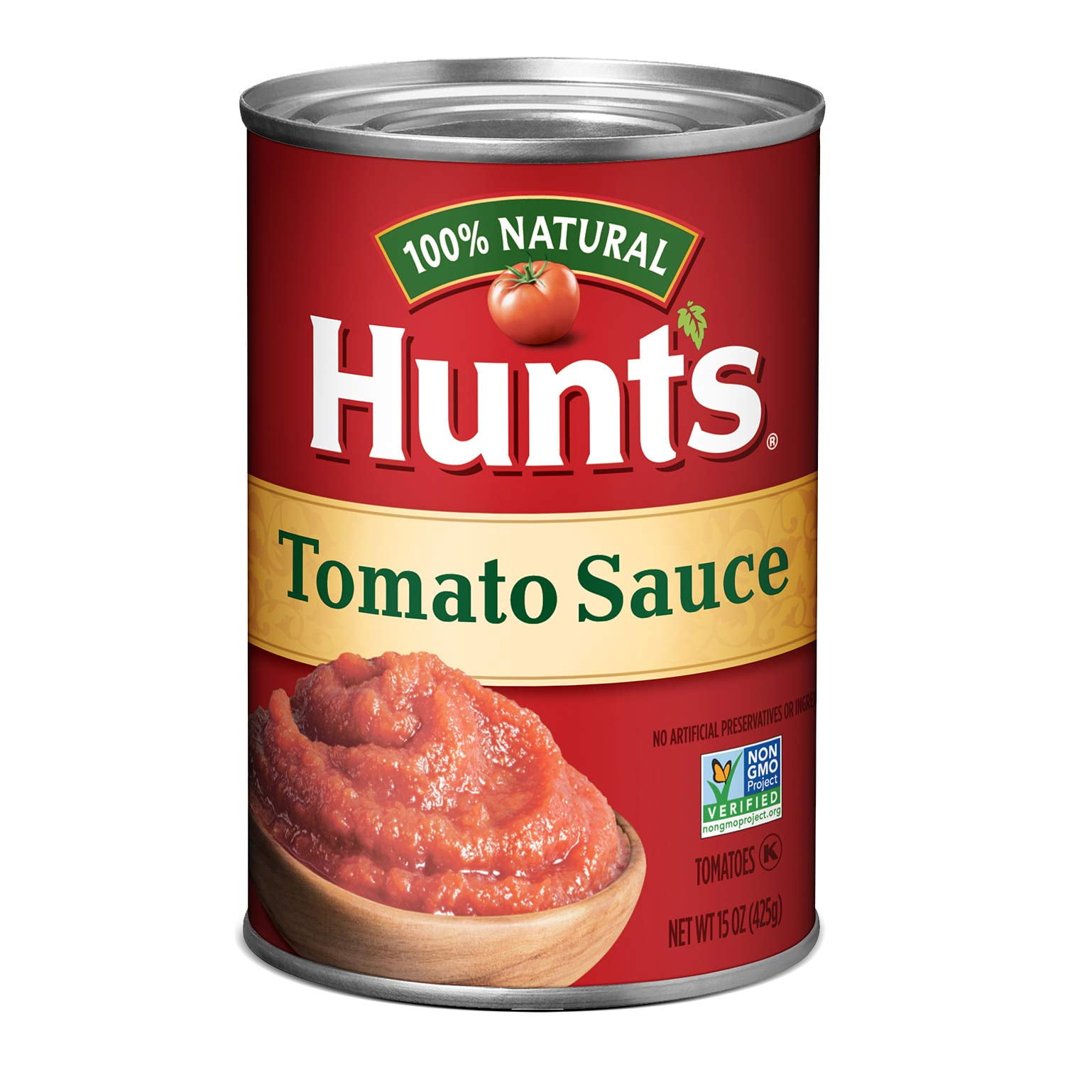 Hunt's 100% Natural Tomato Sauce, Canned Tomato Sauce, 15 Oz, 2 Pack