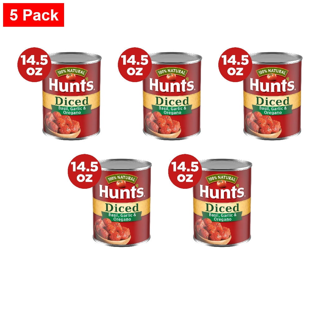 Hunt’s Diced Tomatoes with Basil, Garlic & Oregano 14.500 oz - 5 Pack