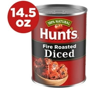 Hunt's Fire Roasted Diced Tomatoes, Natural Canned Tomatoes Made without Artificial Preservatives or Ingredients, 14.5 oz Can