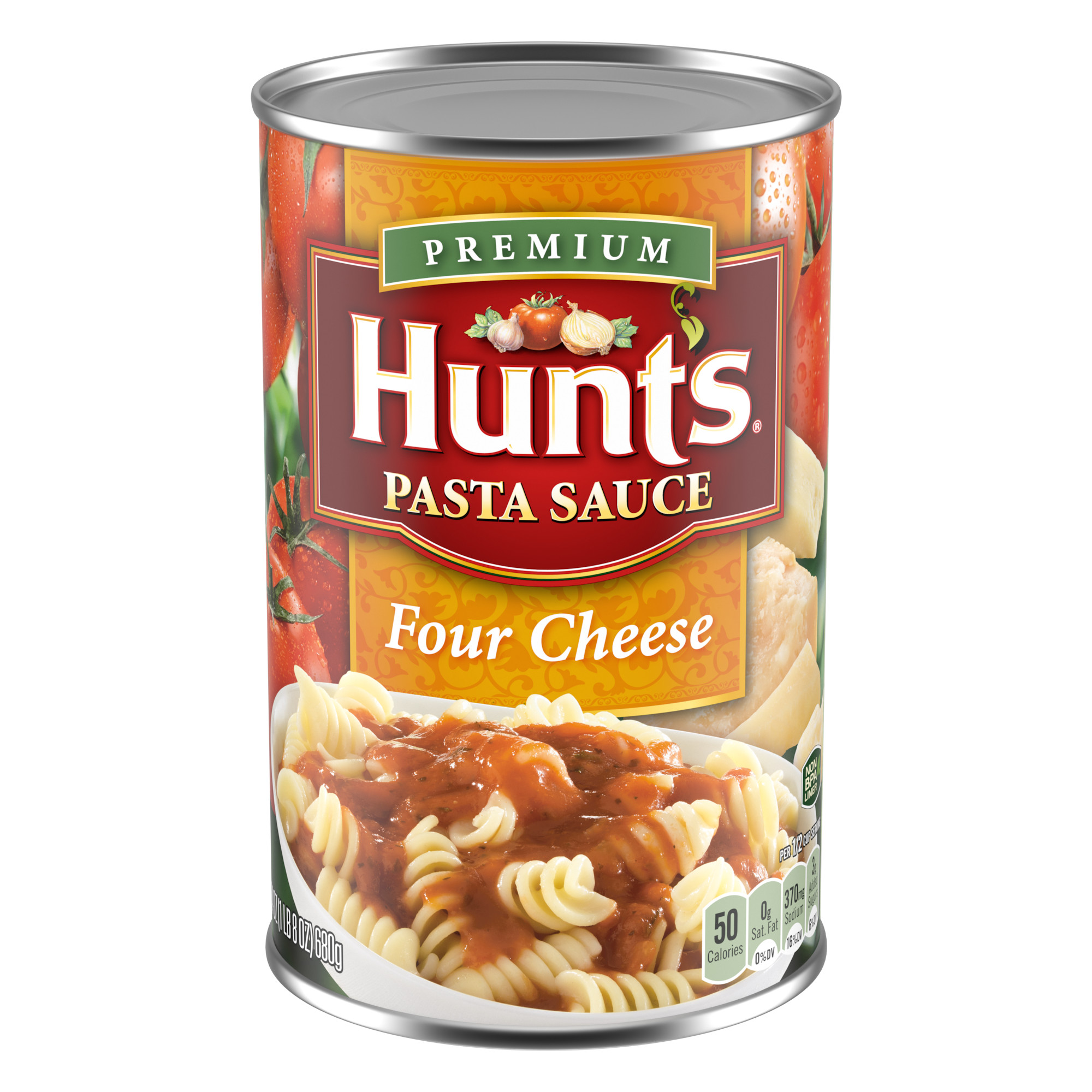 Hunt's Four Cheese Pasta Sauce, 100% Natural Tomato Sauce, Spaghetti Sauce, 24 oz Can - image 1 of 10