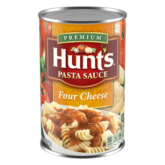 Hunt's Four Cheese Pasta Sauce, 100% Natural Tomato Sauce, Spaghetti Sauce, 24 oz Can
