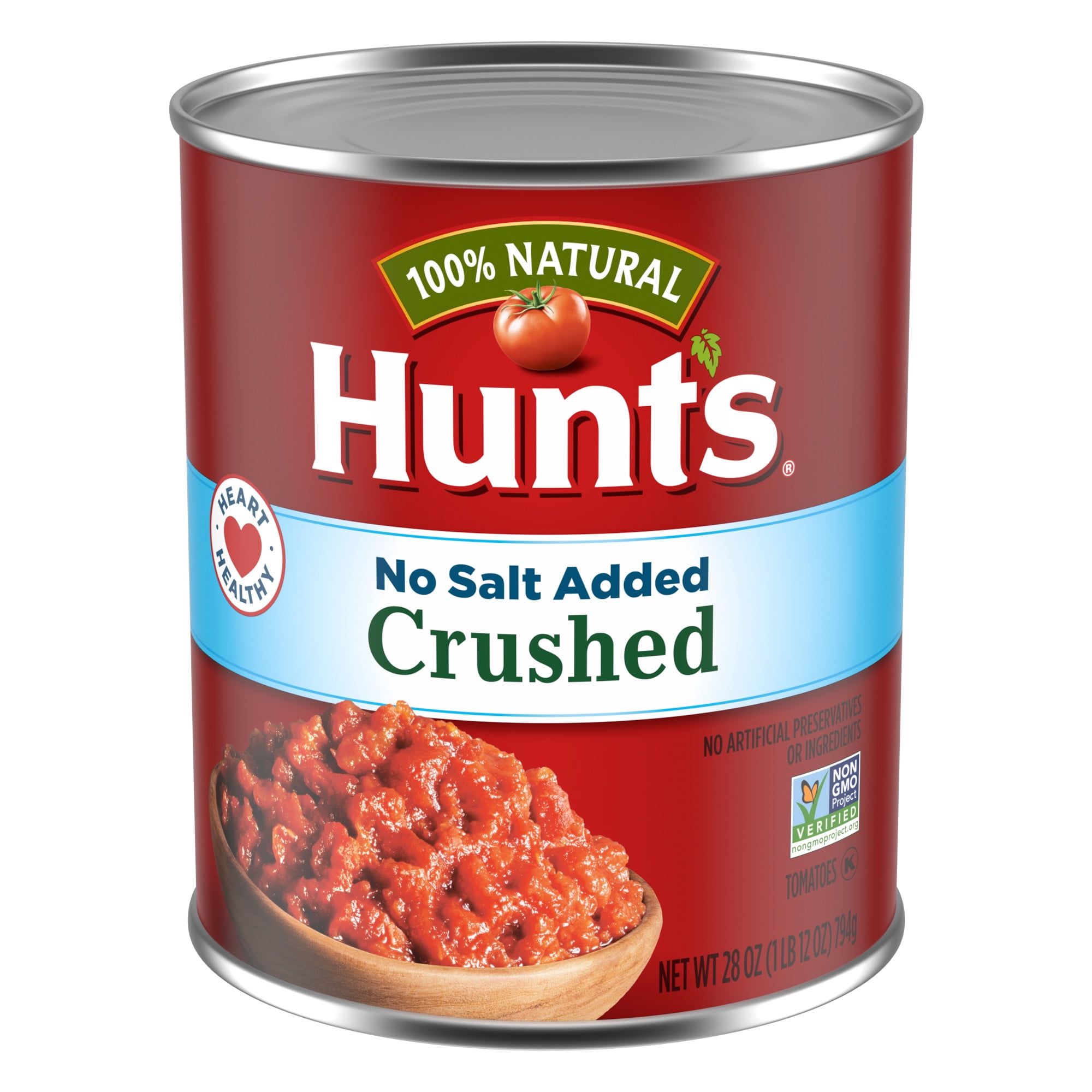 Hunt's No Salt Added Crushed Tomatoes, 28 oz Can