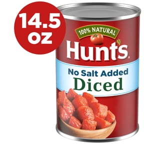 Hunts No Salt Added Diced Tomatoes, Perfect for Chili & Soups, 14.5 oz. Can