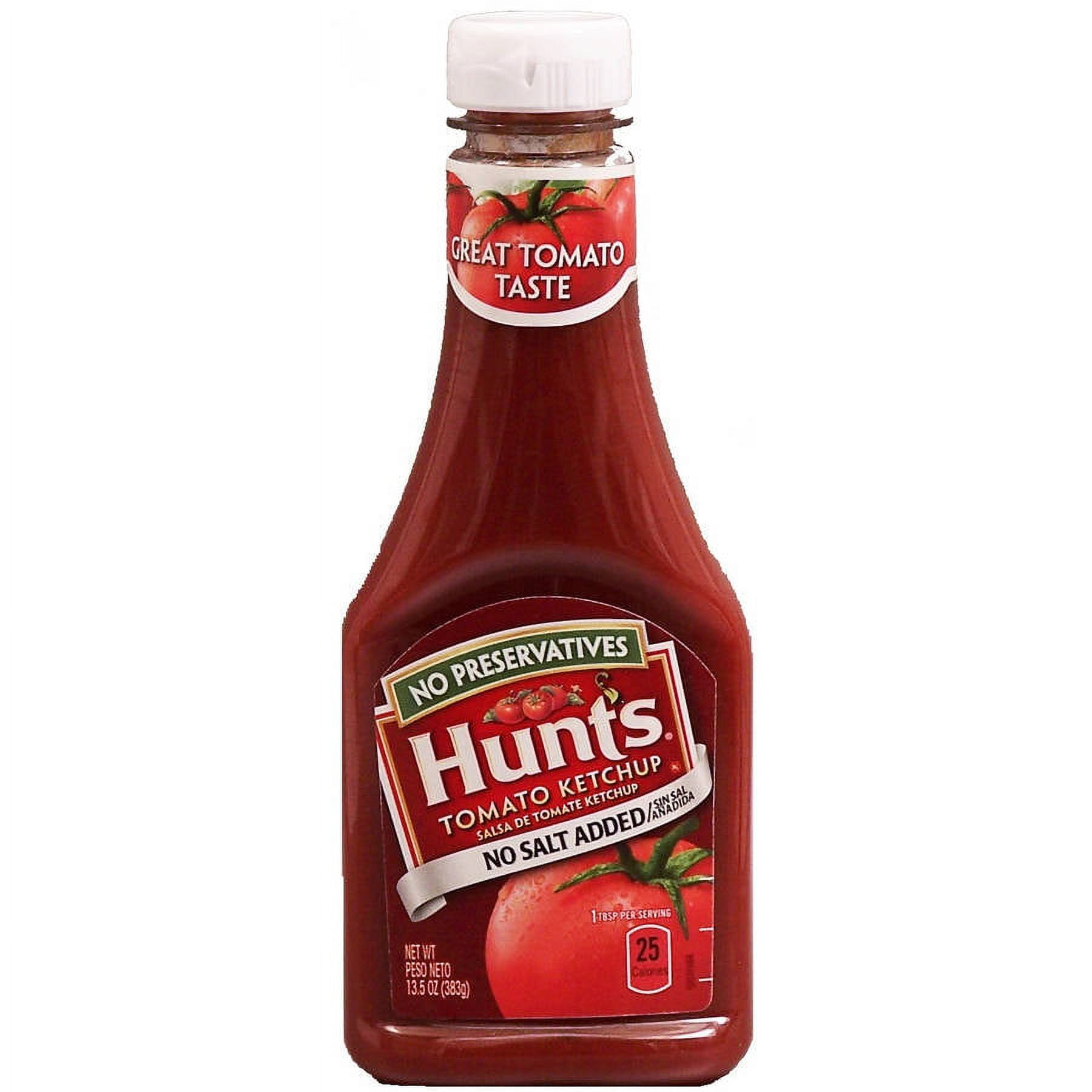 Hunt's No Salt Added Ketchup, 13.5 oz, (Pack of 12)