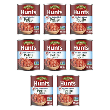 Hunt's No Salt Added Petite Diced Tomatoes 14.5 oz Can (Pack of 8)