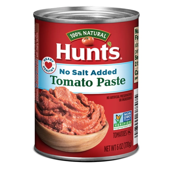 Hunt's No Salt Added Tomato Paste 6 oz Can (Pack of 8)