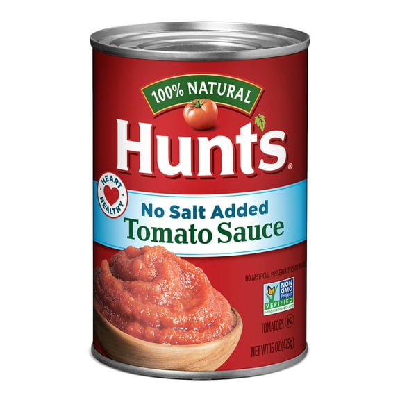 Hunt's No Salt Added Tomato Sauce 15 oz Can (Pack of 8)