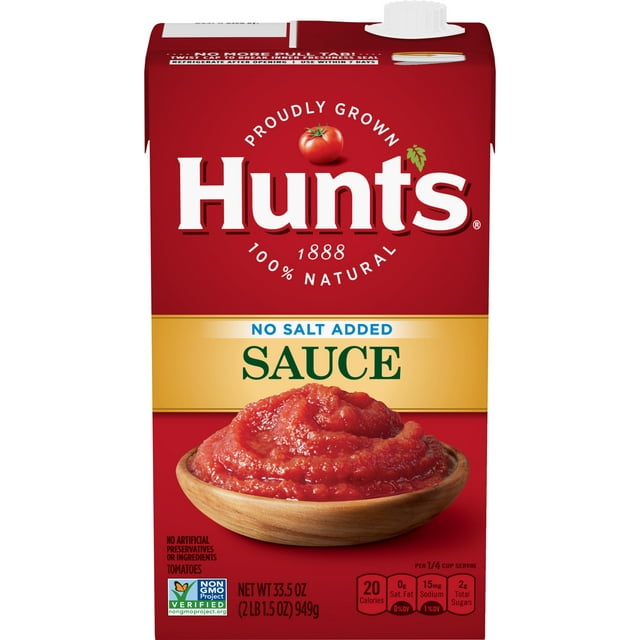 Hunt's No Salt Added Tomato Sauce, 33.5 oz Can
