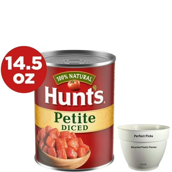 Hunt's Petite Diced Tomatoes, 14.5 oz Can, Includes 1 Plastic Planter