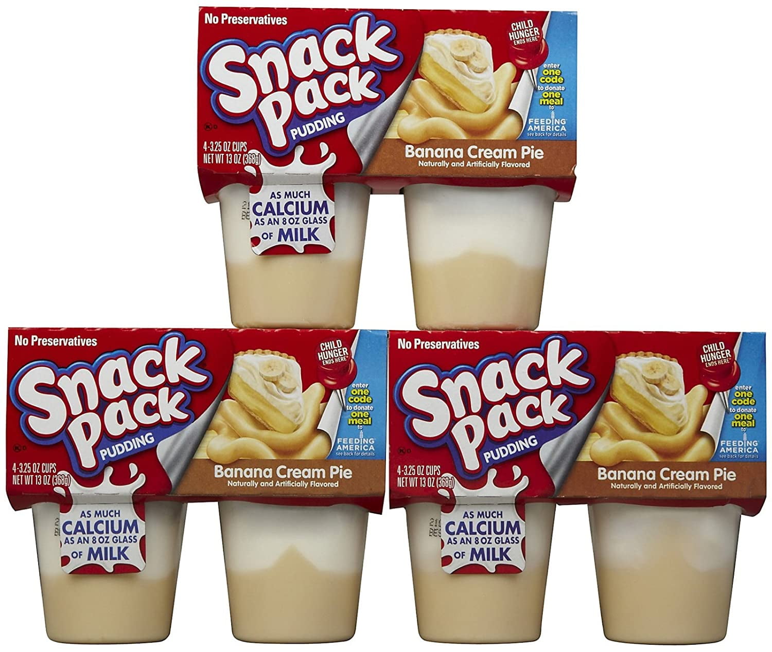 Hunt's Snack Pack Banana Cream Pie Pudding, 4 ct, 3 pk