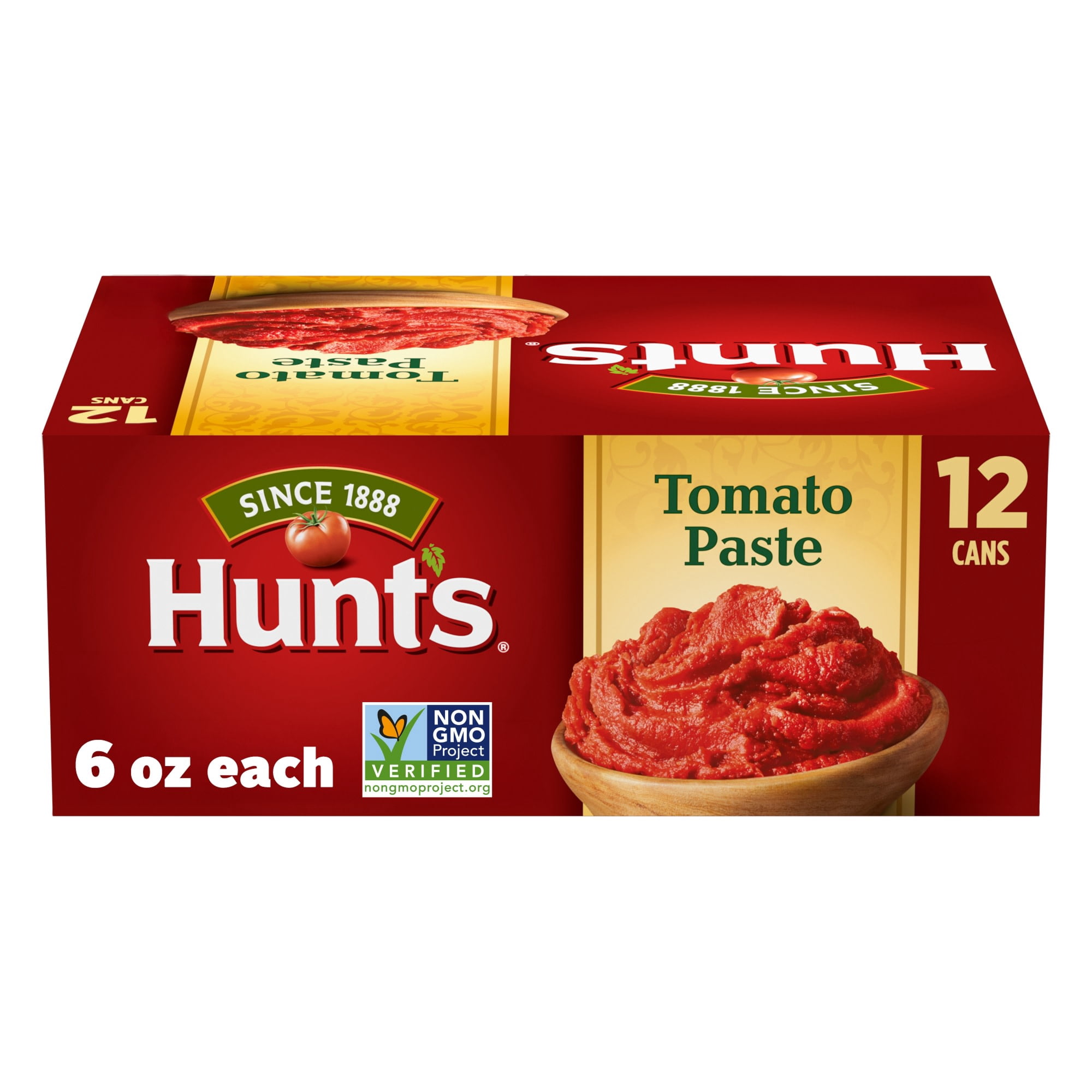 Hunts Tomato Paste, Concentrated Tomato, Perfect for Soups, Sauces & Stews, 6 oz., 12-Pack