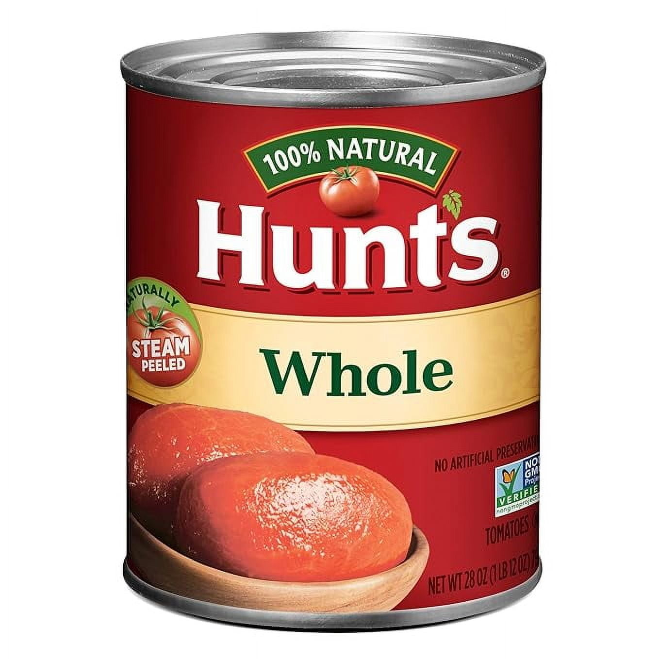 Hunt's Whole Peeled Plum Tomatoes, Keto Friendly, 28 oz (Pack of 2)
