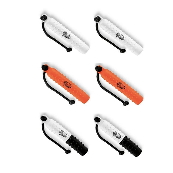 HuntEmUp 3 inch Plastic Dog Training Bumper With Throw Ropes Tri-Pack - Weighted Dog Retrieving Dummies 6pc