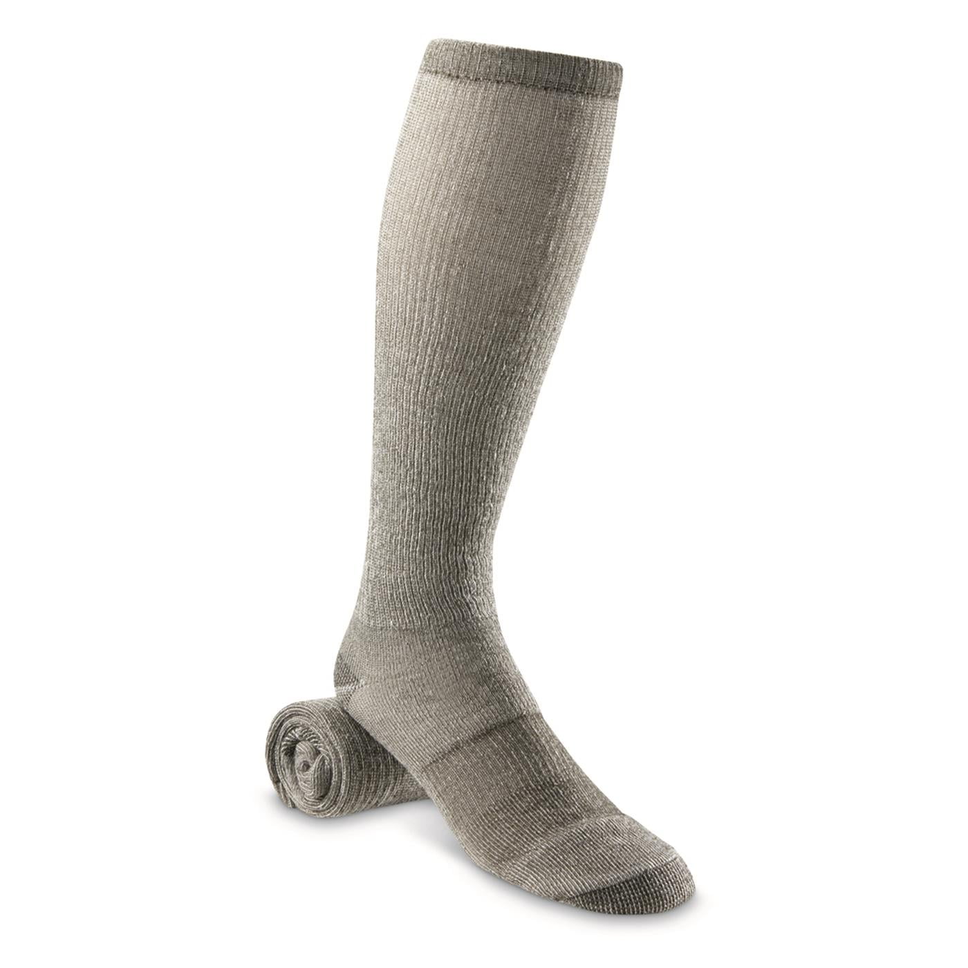 HuntRite 16" Mens Socks Merino Wool Blend, Moisture Wicking, Long, Calf, MidHigh Crew Socks, 6