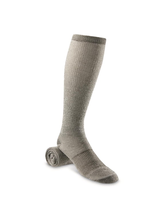 16" Wool-blend Socks, 6 Pairs Olive MEDIUM